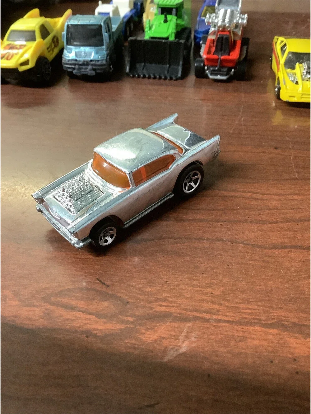 Vintage Hot Wheels 1976 Chrome ‘57 Chevy Rare Original Old Car Red Int.